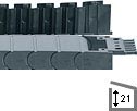 E-Tube, snap-open along the outer radius on both sides 