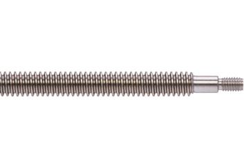 drylin® lead screw with double pin for drylin® E lead screw motors, metric thread, right-hand thread, 1.4301 stainless steel