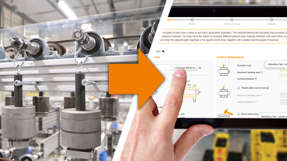Test in the test laboratory and igus online tool