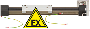 Toothed belt axis in the installation size 1040-EX with EX-protection
