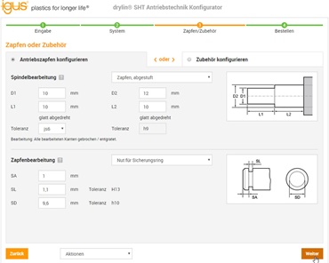 drylin® SHT drive technology configurator