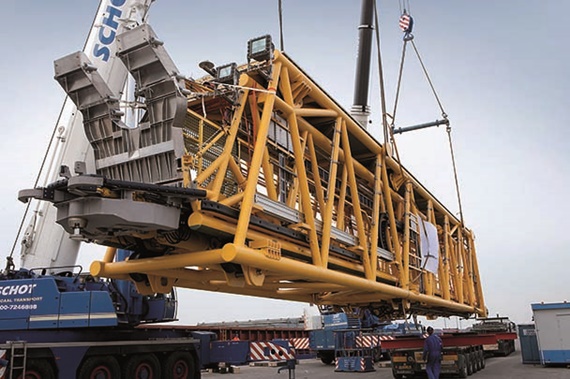 540° rotary module inside the bridge platform to allow the pivoting motion
