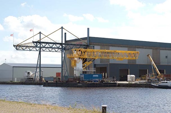 540° rotary module inside the bridge platform to allow the pivoting motion