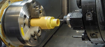 Plastic rods consisting of iglidur® is machined to achieve the correct shape.