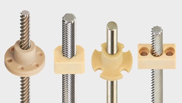 Various dryspin lead screws and lead screw nuts