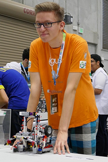 Alexander Albers with the Lego robot